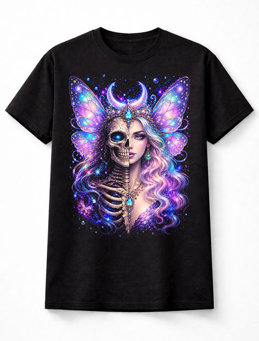 Fairy Skeleton Butterfly Gothic Fantasy Celestial Skull Unisex T-Shirt