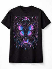 Mystic Butterfly Moon Crystal Witchcraft Gothic Black Unisex T-Shirt