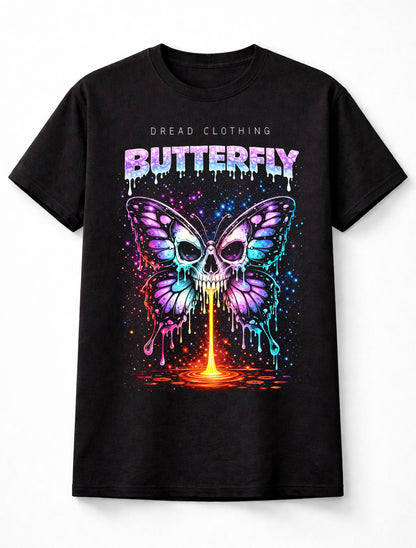 Butterfly Skull Gothic Galaxy Horror Graphic Unisex T-Shirt