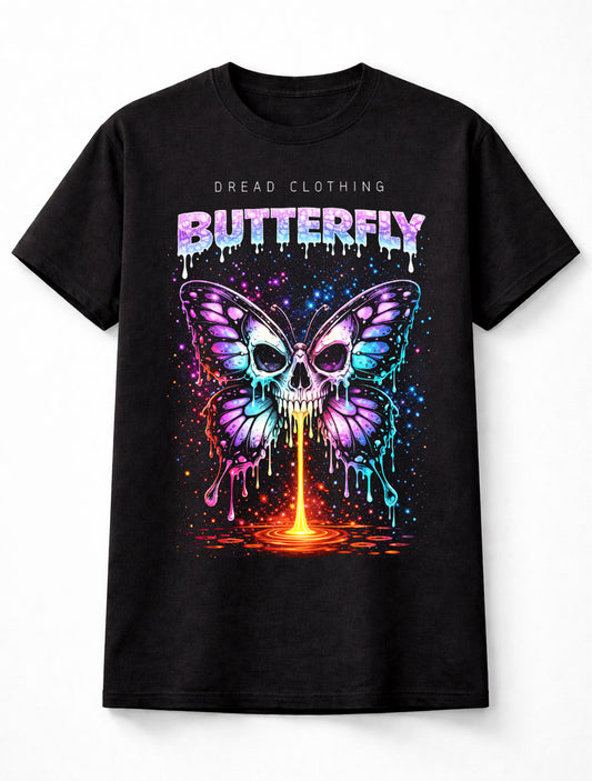 Butterfly Skull Gothic Galaxy Horror Graphic Unisex T-Shirt