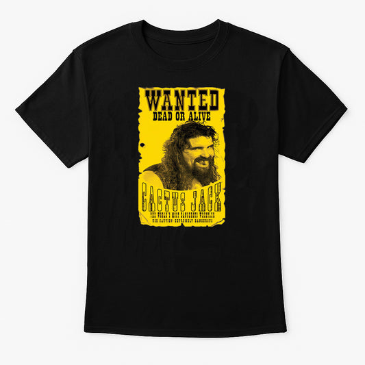 Cactus Jack Wanted Bang Bang Retro Wrestling Unisex T-Shirt WWF Hardcore Legend Tee