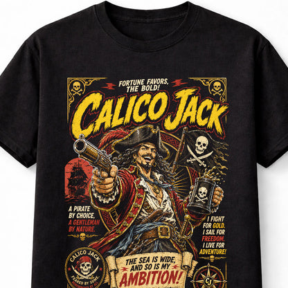 Calico Jack Pirate Captain Skull Flag Buccaneer Graphic Unisex T-Shirt