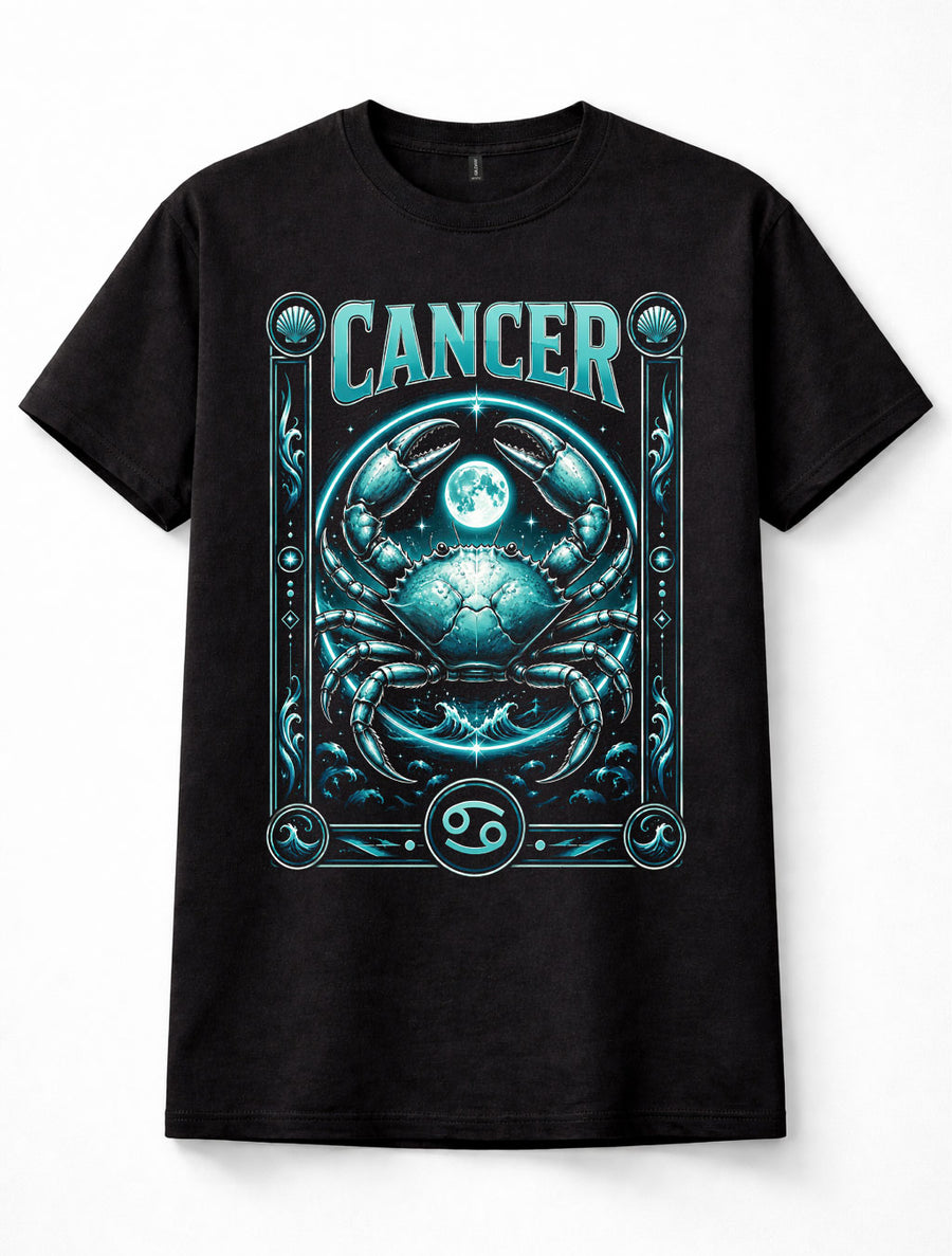 Cancer Zodiac Crab Astrology Star Sign Horoscope Moon Birthday Unisex T-Shirt