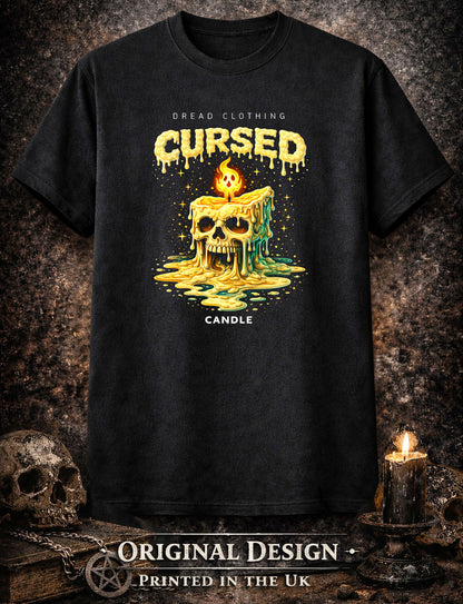 Cursed Candle Skull Unisex Toxic Gothic Graphic T-Shirt Dark Occult Horror Tee