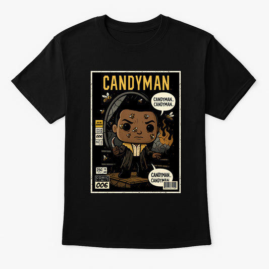 Candyman “Say His Name” Graphic Tee – Retro Horror Comic Style T-Shirt for Classic Slasher Fans