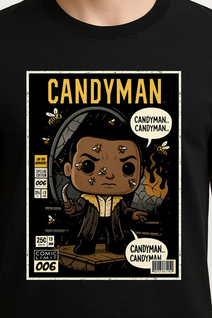 Candyman “Say His Name” Graphic Tee – Retro Horror Comic Style T-Shirt for Classic Slasher Fans