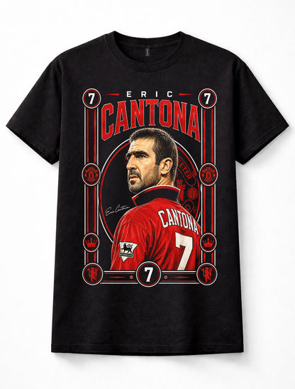 Eric Cantona Manchester United Number 7 Football Legend Black Unisex T-Shirt