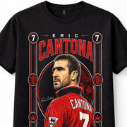 Eric Cantona Manchester United Number 7 Football Legend Black Unisex T-Shirt