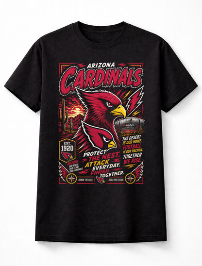 Arizona Cardinals NFL Bird Mascot Football Fan Gift Graphic Unisex T-Shirt