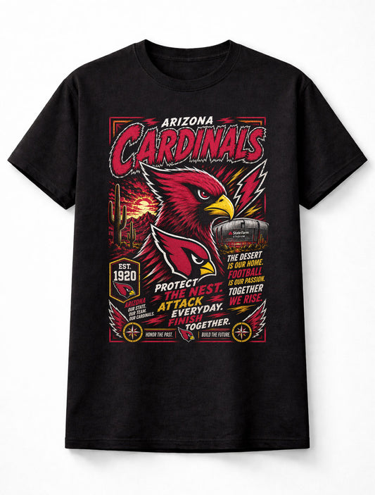 Arizona Cardinals NFL Bird Mascot Football Fan Gift Graphic Unisex T-Shirt