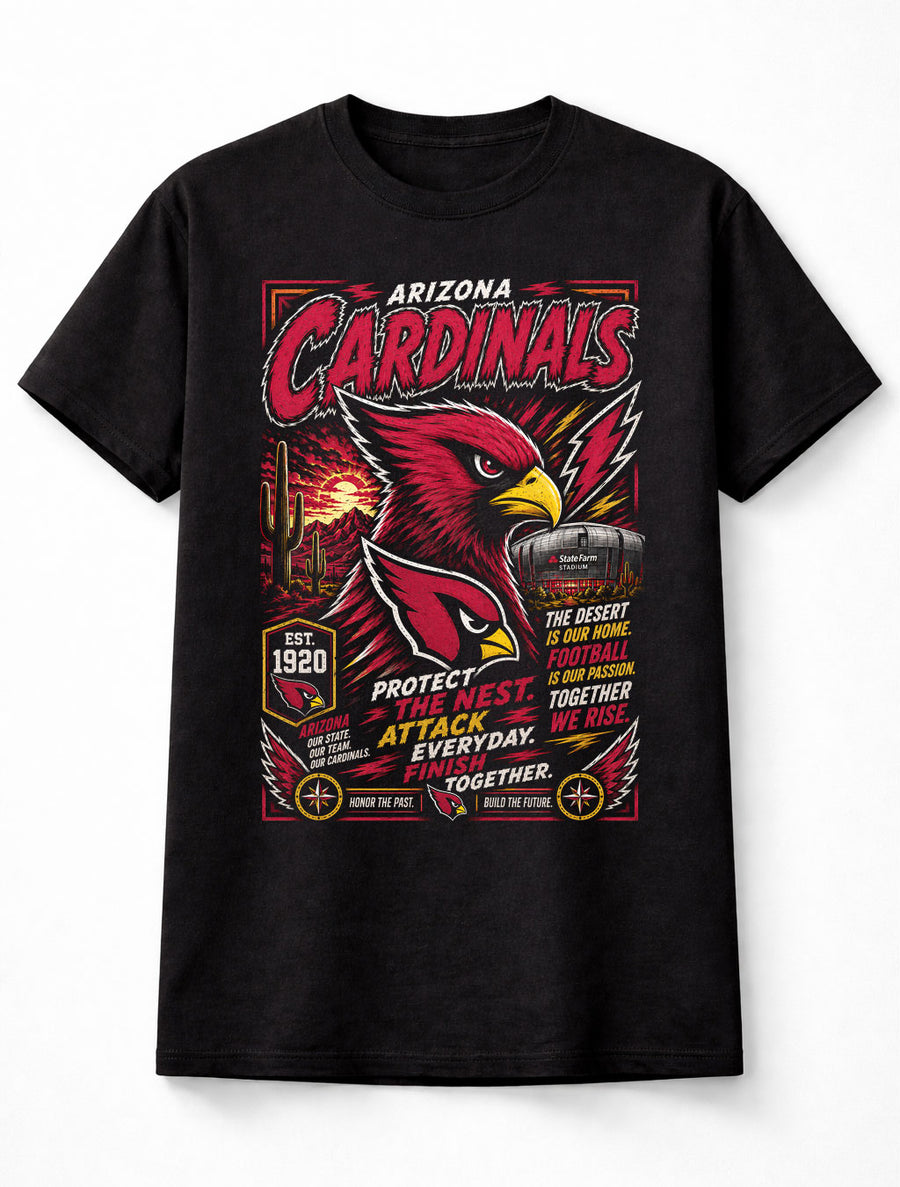 Arizona Cardinals NFL Bird Mascot Football Fan Gift Graphic Unisex T-Shirt