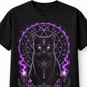 Black Cat Witchcraft Occult Pagan Moon Gothic Black Unisex T-Shirt