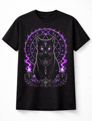 Black Cat Witchcraft Occult Pagan Moon Gothic Black Unisex T-Shirt