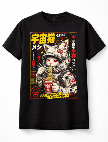 Space Cat Astronaut Ramen Japanese Anime Sci-Fi Retro Unisex T-Shirt