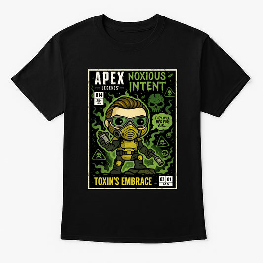 Apex Legends Caustic “Toxin’s Embrace” Unisex T-Shirt – Noxious Intent Retro Comic Graphic Tee