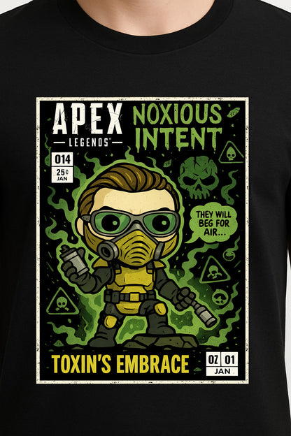 Apex Legends Caustic “Toxin’s Embrace” Unisex T-Shirt – Noxious Intent Retro Comic Graphic Tee