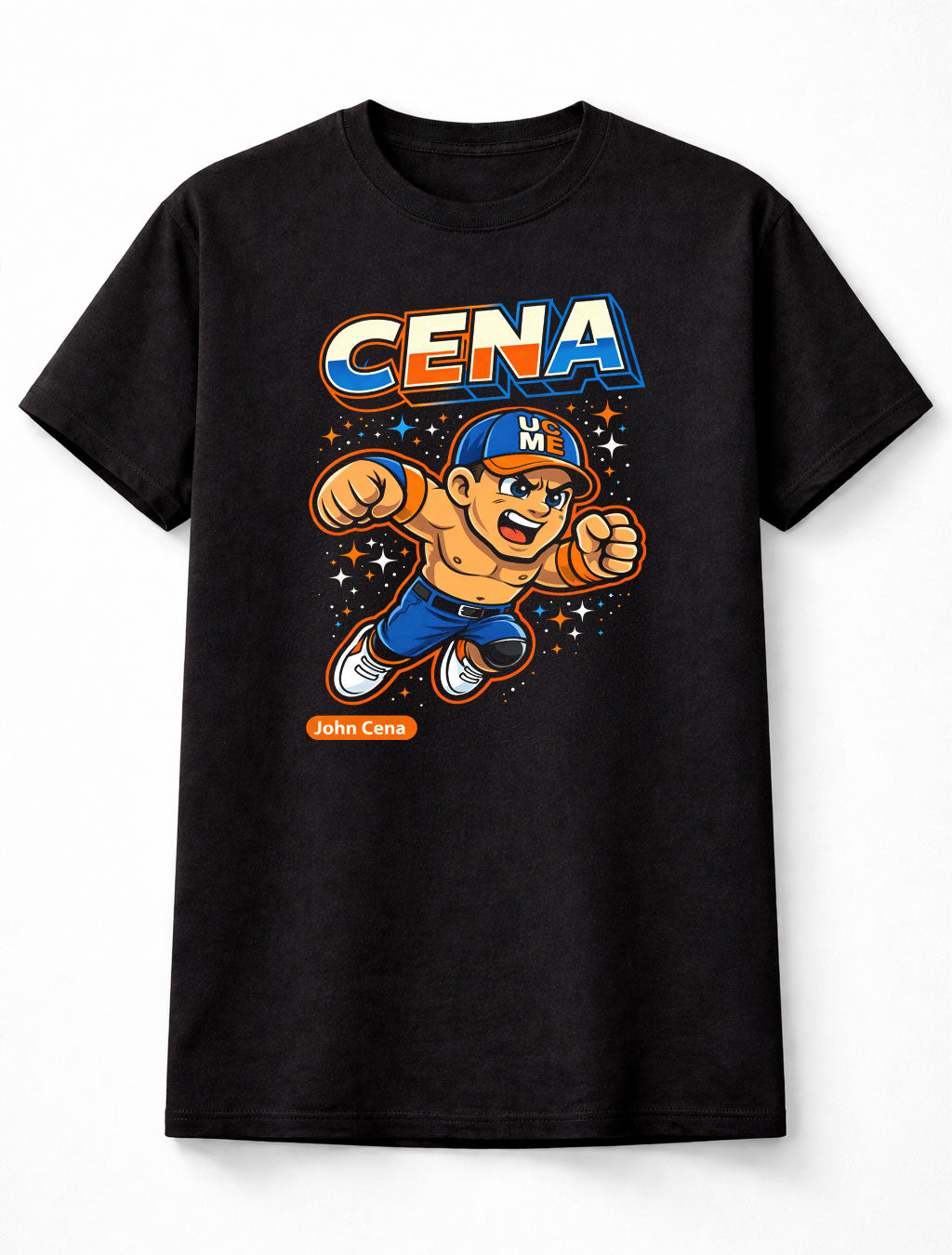 John Cena Cartoon WWE Wrestler T-Shirt Cena U Cant See Me Tee Unisex Adults & Kids
