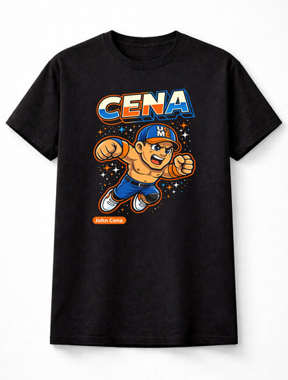 John Cena Cartoon WWE Wrestler T-Shirt Cena U Cant See Me Tee Unisex Adults & Kids