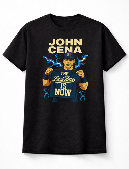 John Cena WWE T-Shirt The Last Time Is Now Unisex Black Graphic Tee