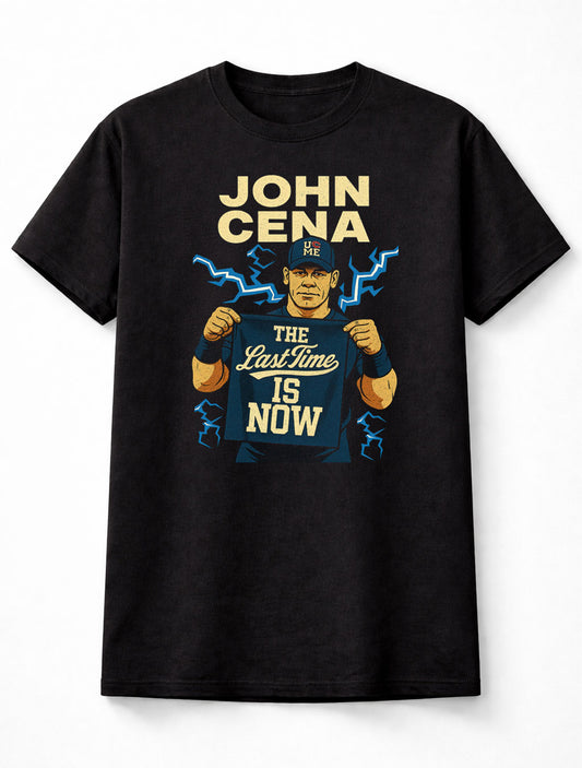 John Cena WWE T-Shirt The Last Time Is Now Unisex Black Graphic Tee