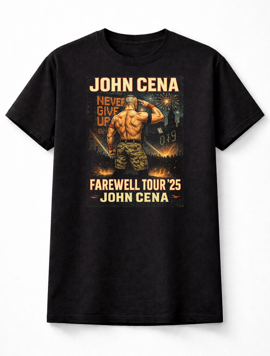 John Cena – The Champ, Leader of the Cenation “Never Give Up” Farewell Tour ’25 Adults & Kids Unisex T-Shirt