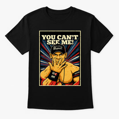 John Cena T-Shirt You Cant See Me Wrestling WWE Retro Unisex Black Graphic Tee