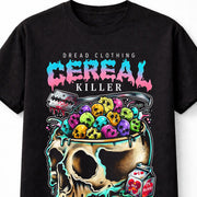 Cereal Killer Skull Funny Breakfast Horror Halloween Graphic Unisex T-Shirt