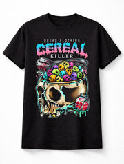 Cereal Killer Skull Funny Breakfast Horror Halloween Graphic Unisex T-Shirt