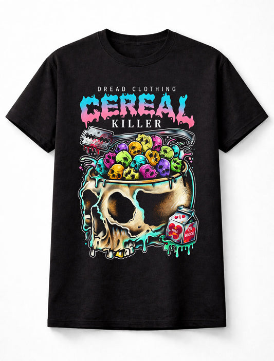 Cereal Killer Skull Funny Breakfast Horror Halloween Graphic Unisex T-Shirt