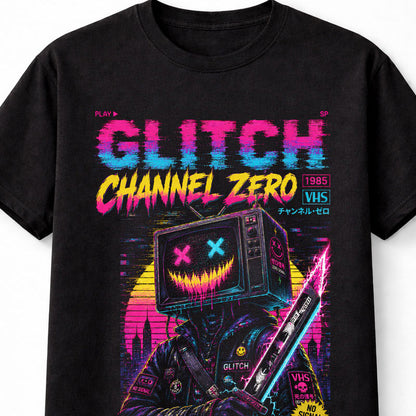 Glitch Channel Zero VHS Horror TV Retro Synthwave 1985 Unisex T-Shirt