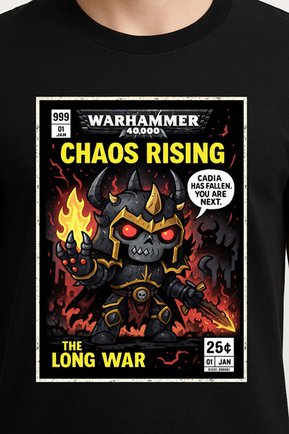 Warhammer 40K Chaos Rising Unisex T-Shirt – The Long War Retro Chaos Lord Graphic Tee