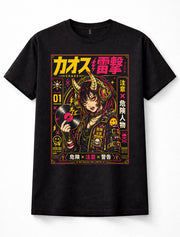Chaos Cyberpunk Anime Demon Girl Japanese DJ Vinyl Graphic Unisex T-Shirt