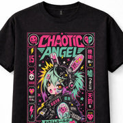 Chaotic Angel Anime Cyberpunk Bunny Girl Japanese Manga Graphic Unisex T-Shirt