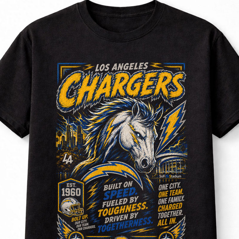 Los Angeles Chargers NFL Horse Mascot Football Fan Gift Unisex T-Shirt