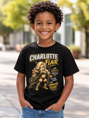 Charlotte Flair Queen Cartoon Gold Black WWE Wrestling Graphic Unisex T-Shirt