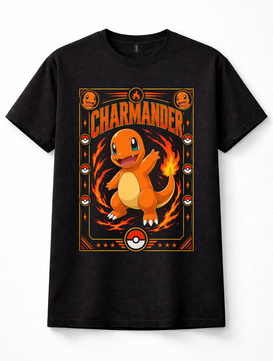 Charmander Pokemon Fire Type Kanto Starter Retro Gaming Unisex T-Shirt
