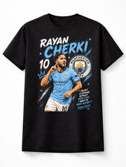 Rayan Cherki 10 Manchester City Style Soccer Football Fan Graphic Tee Unisex Adults & Kids T-Shirt