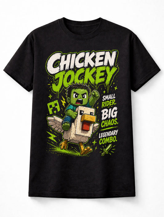 Minecraft Chicken Jockey Gamer Graphic Funny Game Unisex T-Shirt