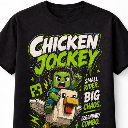 Minecraft Chicken Jockey Gamer Graphic Funny Game Unisex T-Shirt