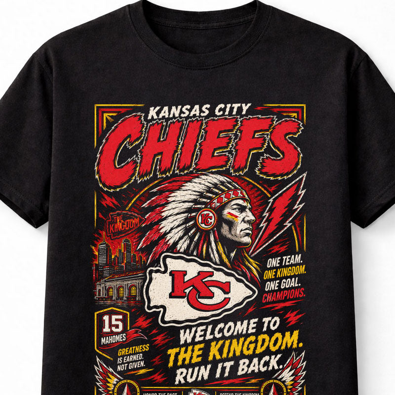 Kansas City Chiefs NFL Kingdom Football Fan Gift Graphic Unisex T-Shirt