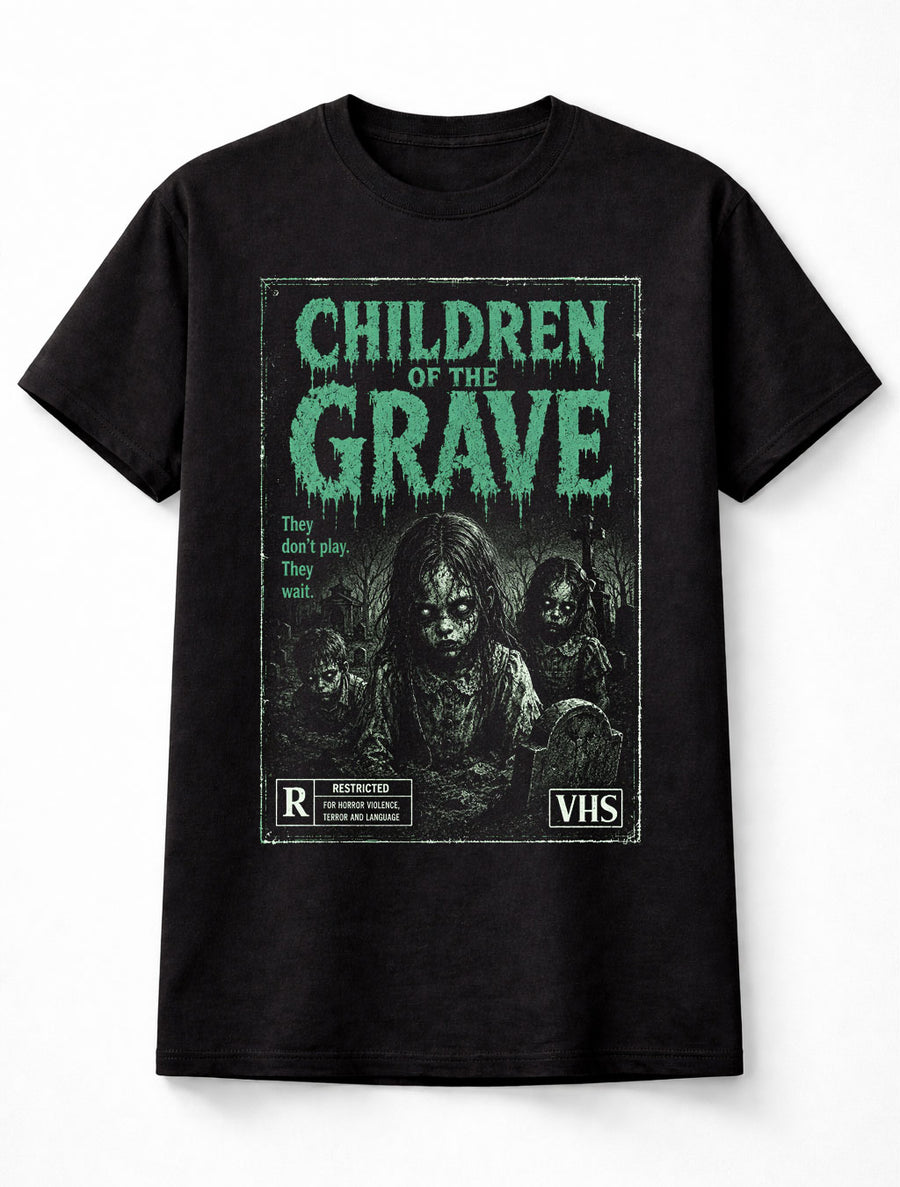 Children of the Grave Horror Movie VHS Gothic Graveyard Unisex T-Shirt