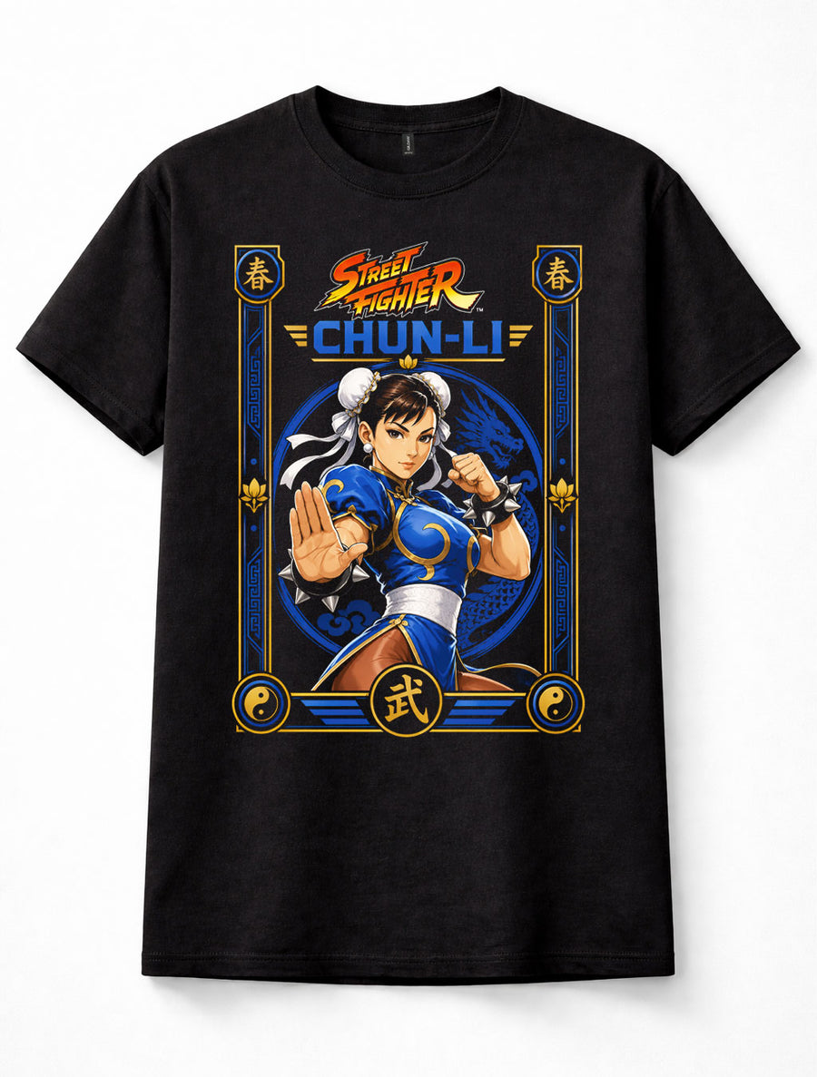 Street Fighter Chun-Li Martial Arts Arcade Game Black Unisex T-Shirt