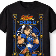 Street Fighter Chun-Li Martial Arts Arcade Game Black Unisex T-Shirt