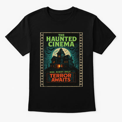 Haunted Cinema “Terror Awaits” Unisex T-Shirt – Gothic Wrestling Vintage Horror Tee