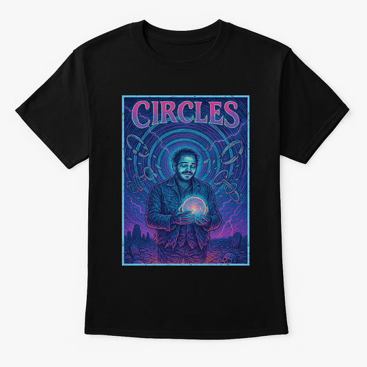 Post Malone Circles Unisex T-Shirt Retro Music Artist Merch Tee