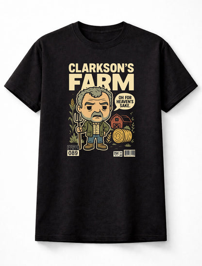 Clarkson’s Farm Jeremy Clarkson Chibi Comic Edition Unisex Black Graphic Tee