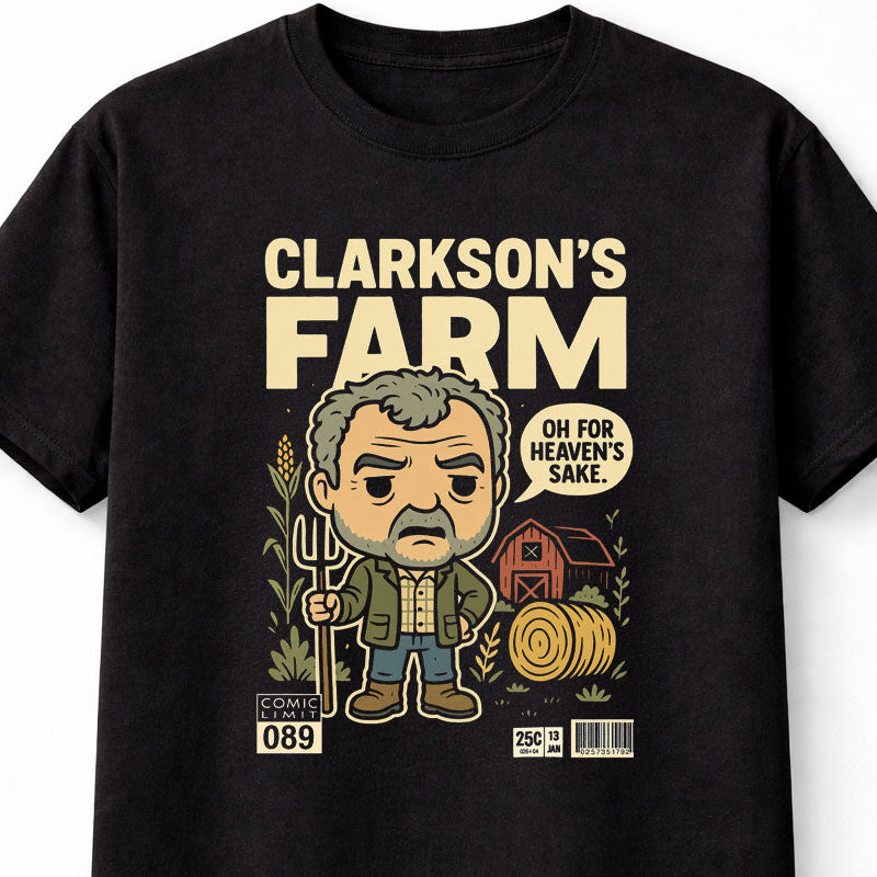Clarkson’s Farm Jeremy Clarkson Chibi Comic Edition Unisex Black Graphic Tee