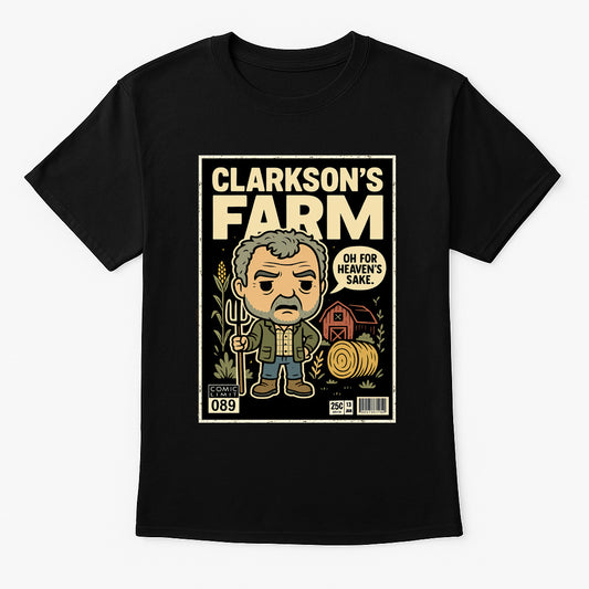 Clarkson’s Farm Retro Comic T-Shirt – Funny Farmer Graphic Tee for Fans