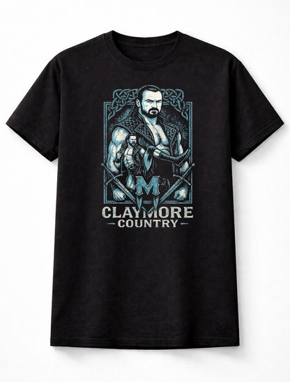 Drew McIntyre Claymore Country WWE T-Shirt Unisex Black Graphic Tee