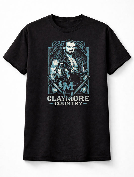Drew McIntyre Claymore Country WWE T-Shirt Unisex Black Graphic Tee